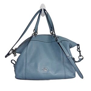 Coach Baby Blue Pebbled Satchel Crossbody Bag